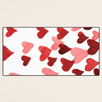 Valentine's Day Watercolor Hearts - red Desk Mat Gallery Image 3