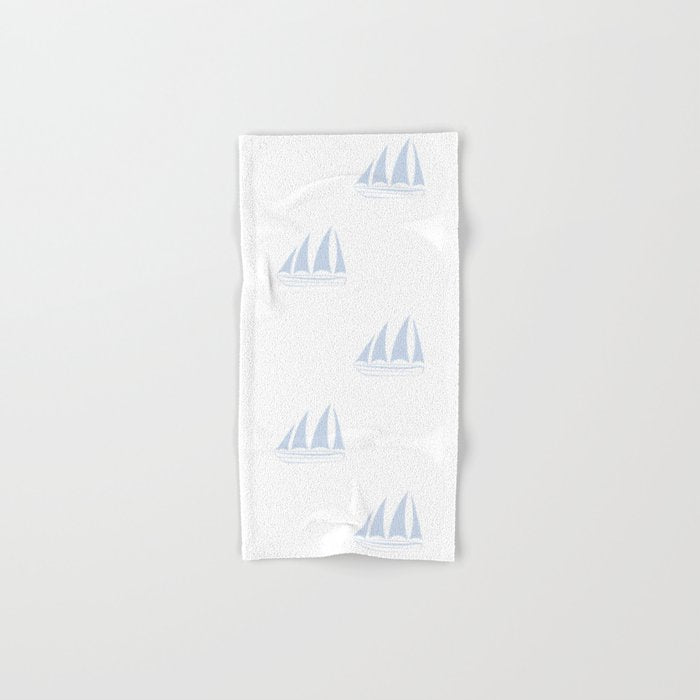Pale Blue Sailboat Pattern Bath Towel Gallery Image 1