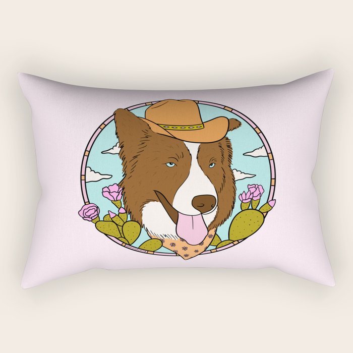 Cowboy Dog- Aussie Rectangular Pillow Gallery Image 1