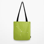 Cancer Zodiac Star Constellation Line Art Chartreuse Green Tote Bag Gallery Image 2