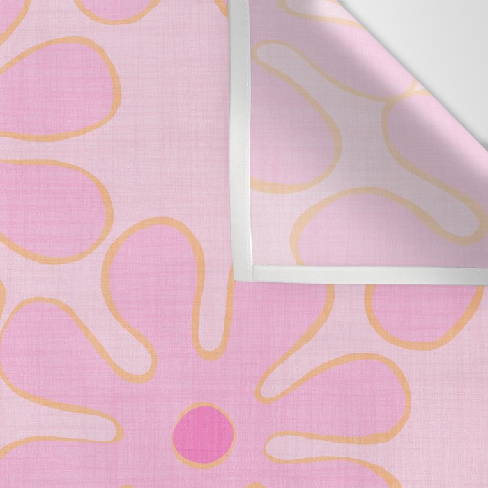 Pink Floral 70s Style Groovy Flowers Wall Tapestry Gallery Image 3