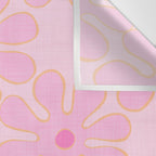 Pink Floral 70s Style Groovy Flowers Wall Tapestry Gallery Image 3