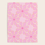 Pink Floral 70s Style Groovy Flowers Poster Gallery Image 4