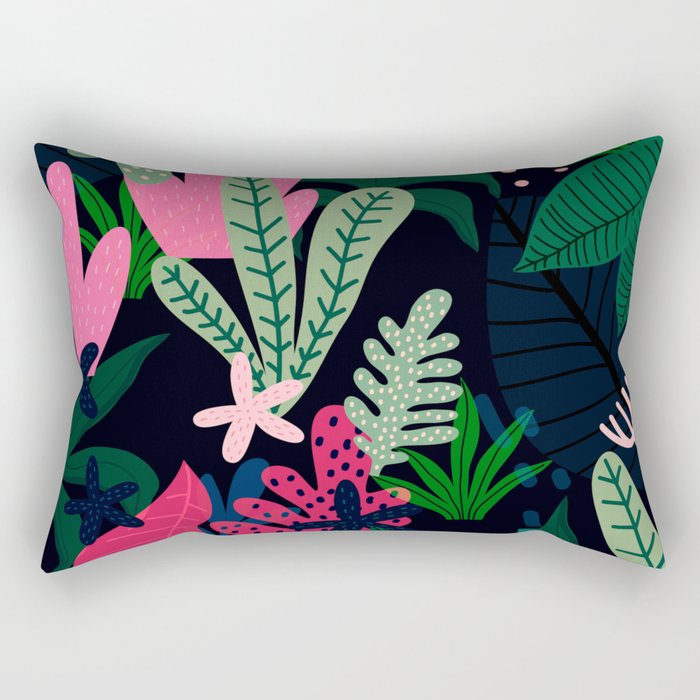 Into the jungle - deep night Rectangular Pillow Gallery Image 1