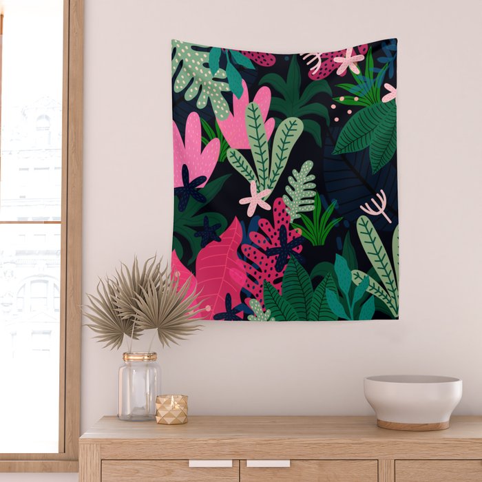 Into the jungle - deep night Wall Tapestry Gallery Image 2