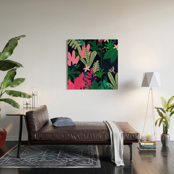 Into the jungle - deep night Wood Wall Art Gallery Image 2