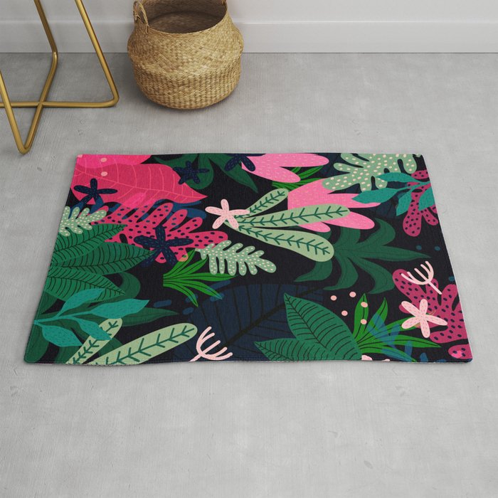 Into the jungle - deep night Rug Gallery Image 1