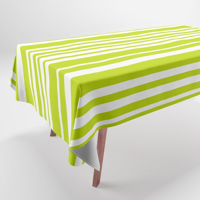 Classic Stripes XXXVIII - Lime Green Tablecloth Gallery Image 1