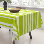 Classic Stripes XXXVIII - Lime Green Tablecloth Gallery Image 3