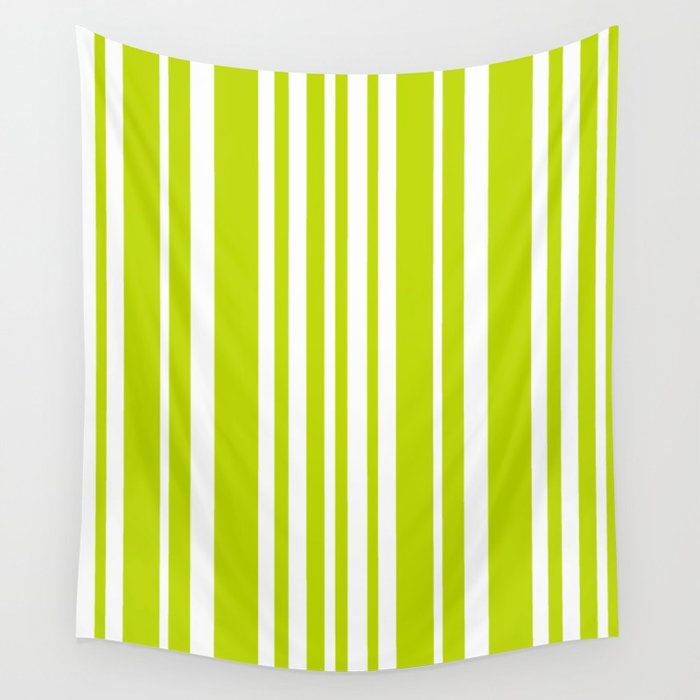 Classic Stripes XXXVIII - Lime Green Wall Tapestry Gallery Image 4