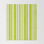 Classic Stripes XXXVIII - Lime Green Throw Blanket Gallery Image 2