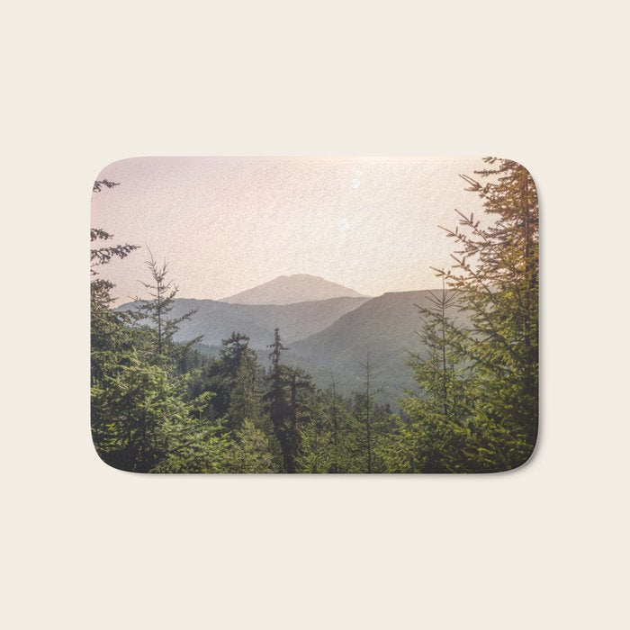 Forest Mountain Wanderlust III - Nature Photography Bath Mat Gallery Image 1