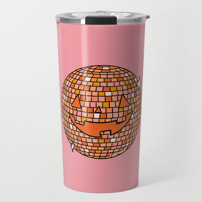 Disco Ball Jack O Lantern Travel Mug Gallery Image 1