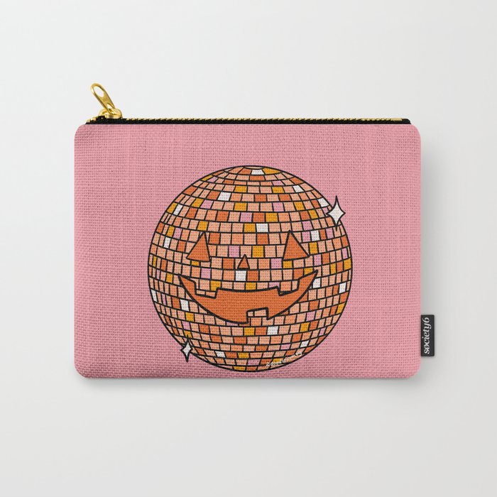 Disco Ball Jack O Lantern Carry All Pouch Gallery Image 1