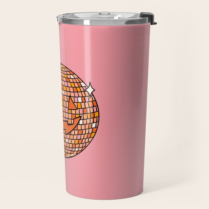 Disco Ball Jack O Lantern Travel Mug Gallery Image 2