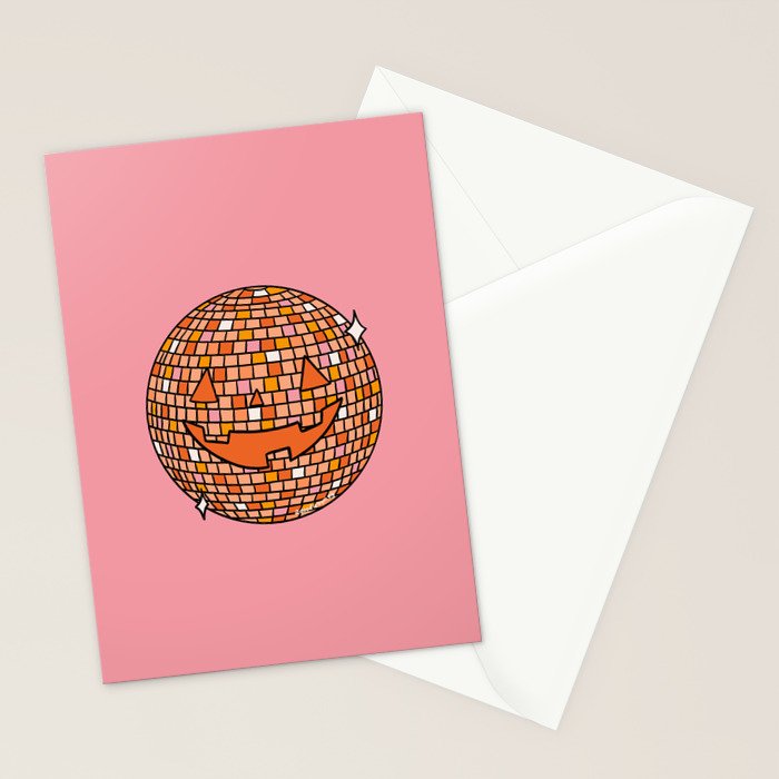 Disco Ball Jack O Lantern Stationery Card Gallery Image 2