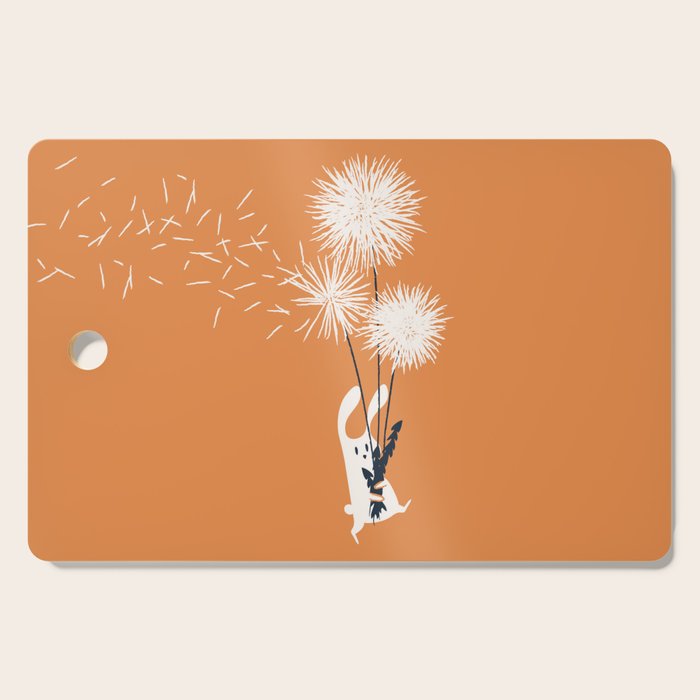 Bunny and Dandelion Bouquet Cutting Board Gallery Image 1