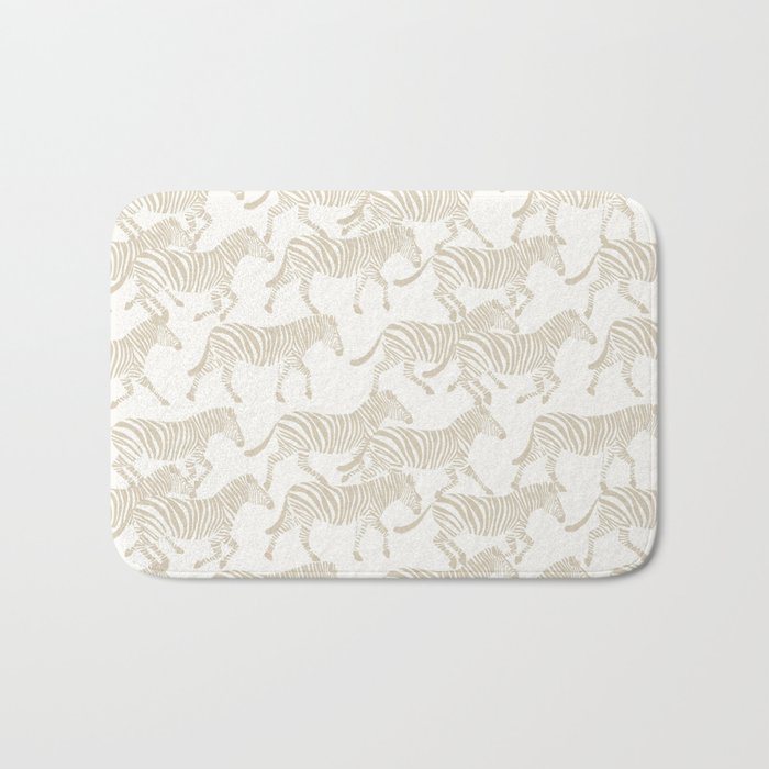 Zebras in tan Bath Mat Gallery Image 1