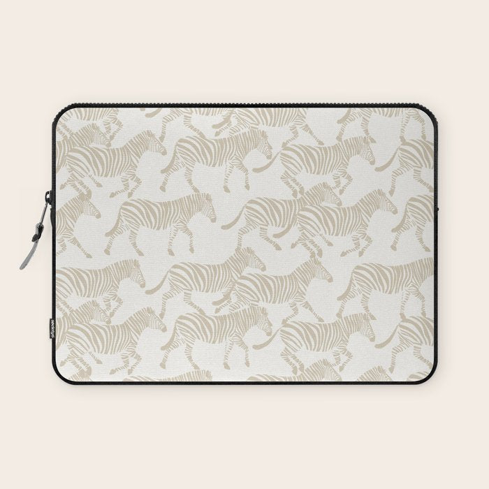Zebras in tan Laptop Sleeve Gallery Image 1