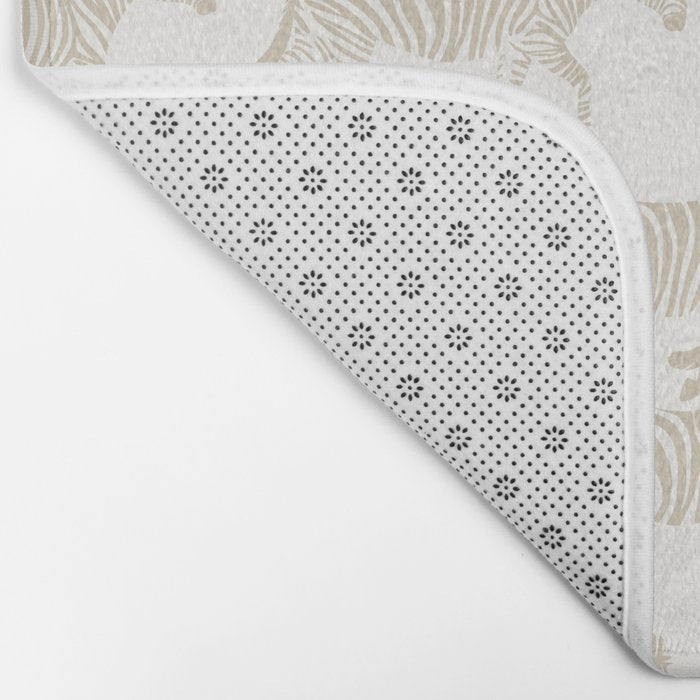 Zebras in tan Bath Mat Gallery Image 2