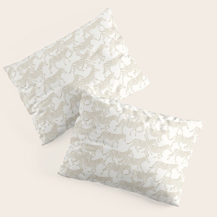 Zebras in tan Pillow Sham Gallery Image 1