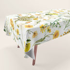 Scandinavian Yellow Wildflowers Botanical Summer Meadow Tablecloth Gallery Image 1