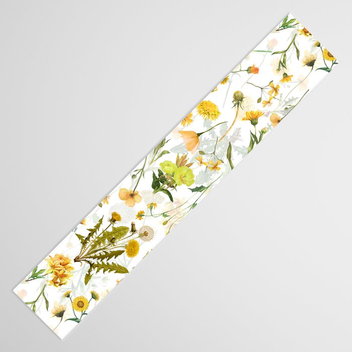 Scandinavian Yellow Wildflowers Botanical Summer Meadow Table Runner Gallery Image 3