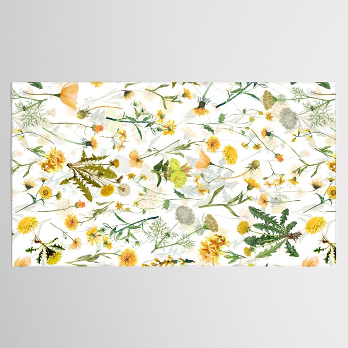Scandinavian Yellow Wildflowers Botanical Summer Meadow Tablecloth Gallery Image 2