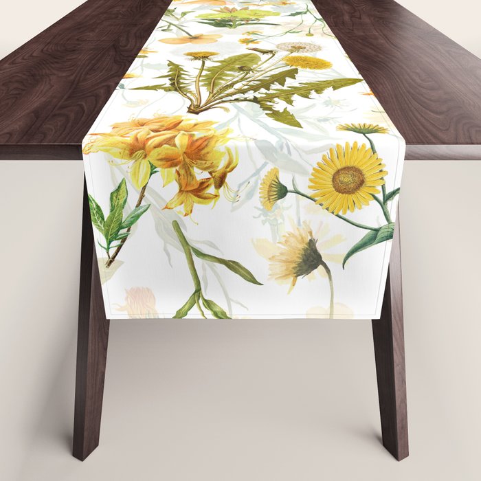 Scandinavian Yellow Wildflowers Botanical Summer Meadow Table Runner Gallery Image 1