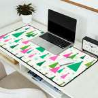 Mid-Century Modern Christmas Trees - Pink and Green Desk Mat Gallery Image 2