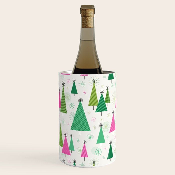 Mid-Century Modern Christmas Trees - Pink and Green Wine Chiller Gallery Image 1