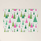 Mid-Century Modern Christmas Trees - Pink and Green Welcome Mat Gallery Image 1