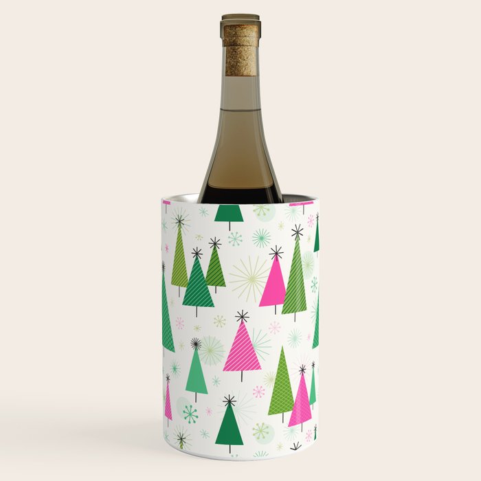 Mid-Century Modern Christmas Trees - Pink and Green Wine Chiller Gallery Image 2