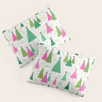Mid-Century Modern Christmas Trees - Pink and Green Pillow Sham Gallery Image 3