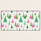 Mid-Century Modern Christmas Trees - Pink and Green Desk Mat Gallery Image 3