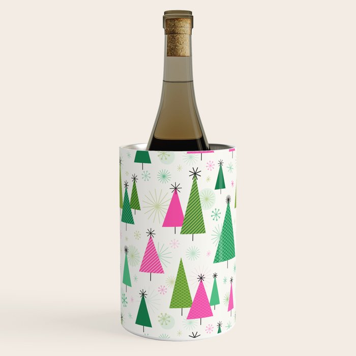 Mid-Century Modern Christmas Trees - Pink and Green Wine Chiller Gallery Image 3