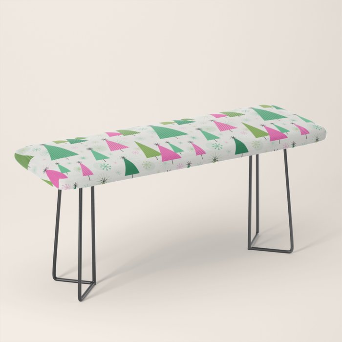 Mid-Century Modern Christmas Trees - Pink and Green Bench Gallery Image 1