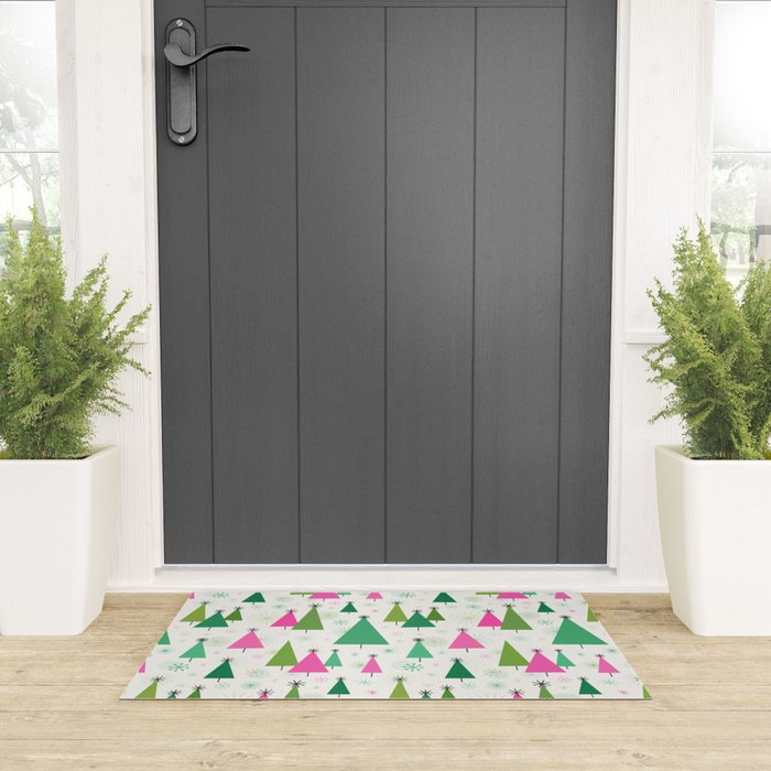 Mid-Century Modern Christmas Trees - Pink and Green Welcome Mat Gallery Image 3
