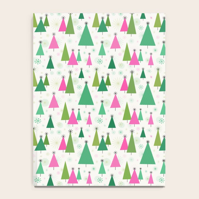 Mid-Century Modern Christmas Trees - Pink and Green Notebook Gallery Image 4