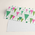 Mid-Century Modern Christmas Trees - Pink and Green Wrapping Paper Gallery Image 2