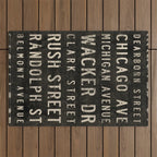 Chicago Streets Transit Sign Outdoor Rug Gallery Image 1