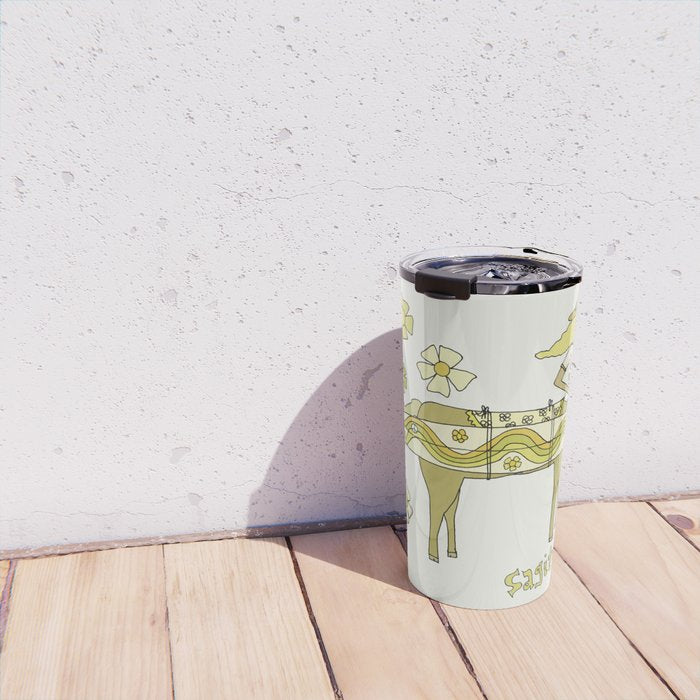 sagittarius zodiac wave bandit // retro surf art by surfy birdy Travel Mug Gallery Image 4