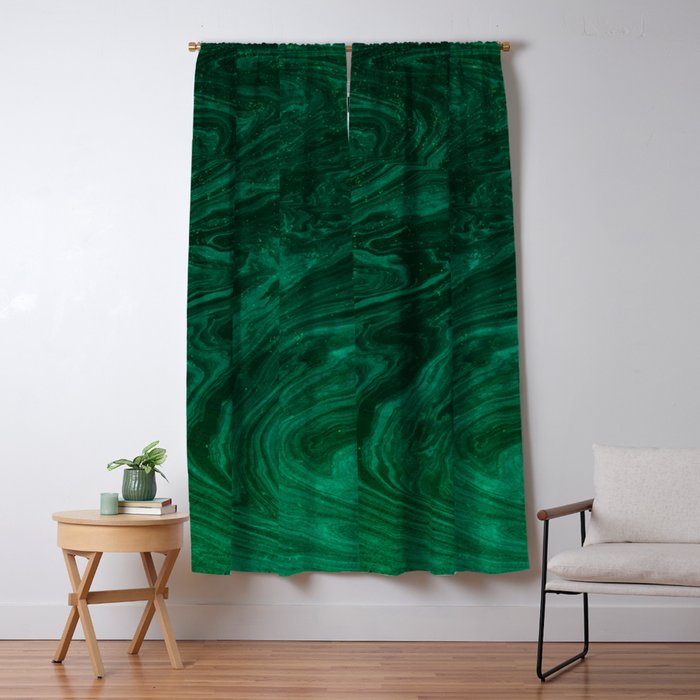 malachite green marbleized effect marble painting Window Curtain Gallery Image 5