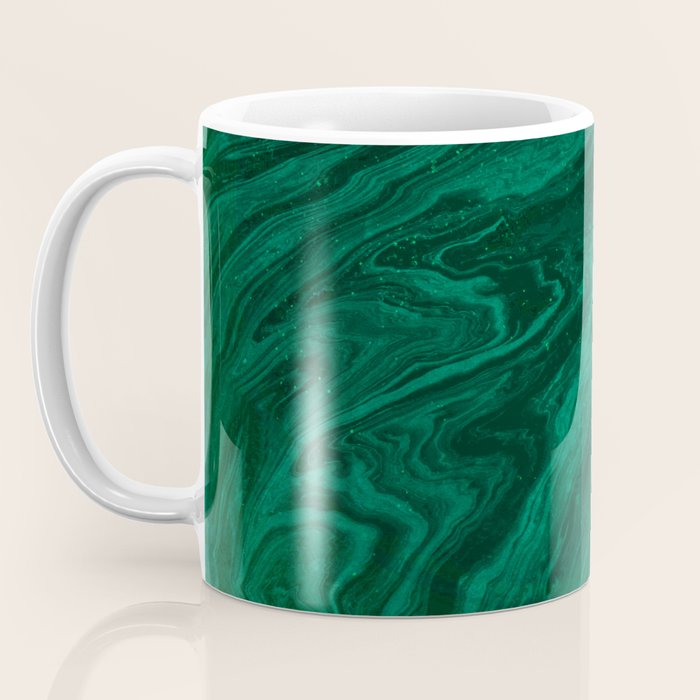 malachite green marbleized effect marble painting Coffee Mug Gallery Image 3