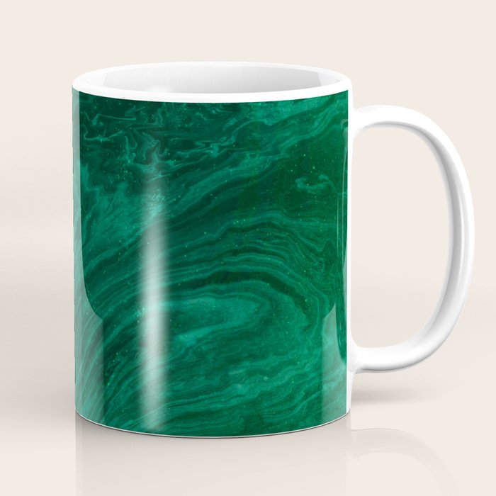 malachite green marbleized effect marble painting Coffee Mug Gallery Image 1