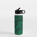 malachite green marbleized effect marble painting Water Bottle Gallery Image 1