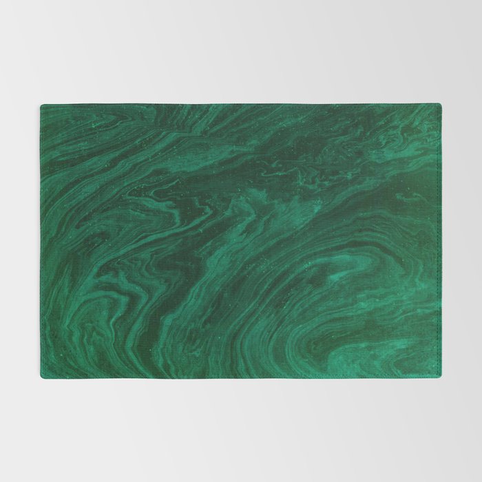 malachite green marbleized effect marble painting Rug Gallery Image 2