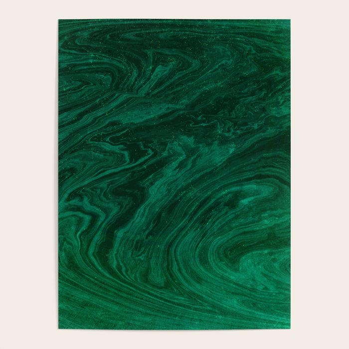 malachite green marbleized effect marble painting Poster Gallery Image 4