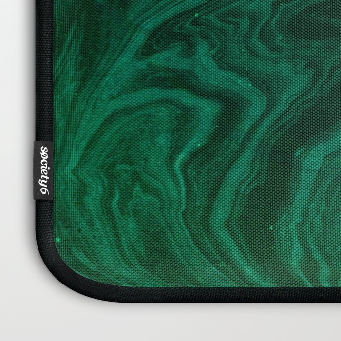 malachite green marbleized effect marble painting Laptop Sleeve Gallery Image 3