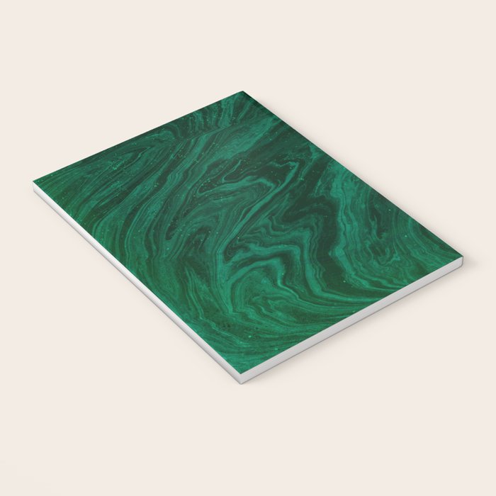 malachite green marbleized effect marble painting Notebook Gallery Image 3